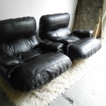 LIGNE ROSET Marsala Leather Armchairs by Michel Ducaroy  Mint £1185 SOLD