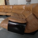 SOLD Rare 1970's Ligne Roset Modular Suite in Tan Hide on Perspex Base by Michel Ducaroy £3500