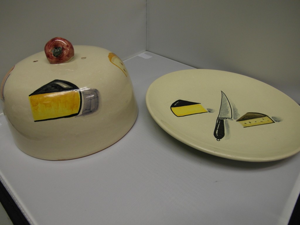 1950's Hand Painted Cheese Plate with Lid £45