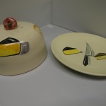 1950's Hand Painted Cheese Plate with Lid £45