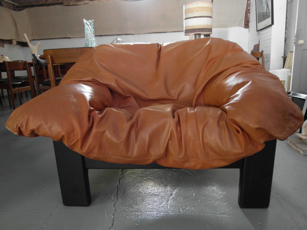 Vintage Danish Tub Chair in Cognac Leather and Ebony. £295 SOLD