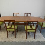 Vintgae Skovby Dining table & Six Gordon Russell Dining Chairs . £695 SOLD