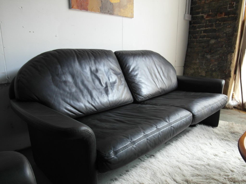 Vintage De Sede DS36 Three Seater Sofa in Black " Neck" Leather £1195