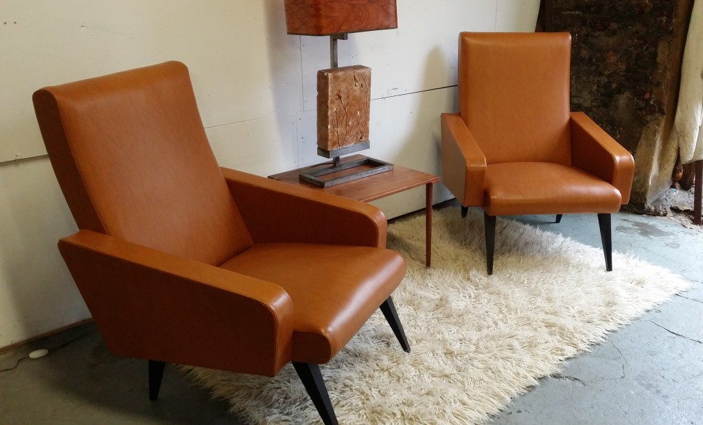 1950's Tan French Salon Chairs 500 SOLD