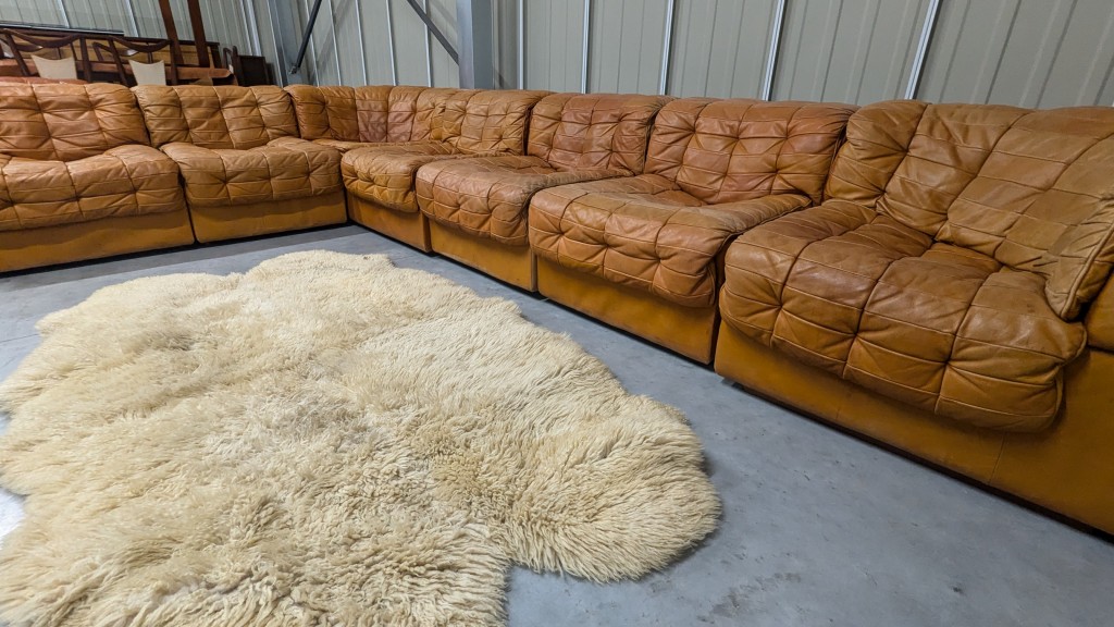 De Sede DS11 seven piece modular sofa in cognac patchwork leather  £8000SOLD